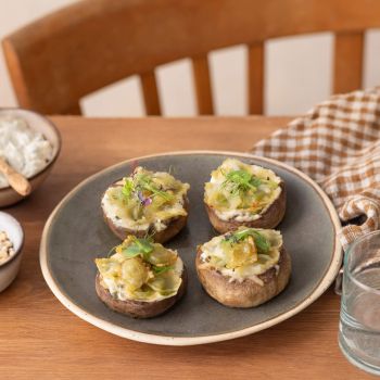 champignons-farcis-ravioles-dauphine-fromage-frais-herbes