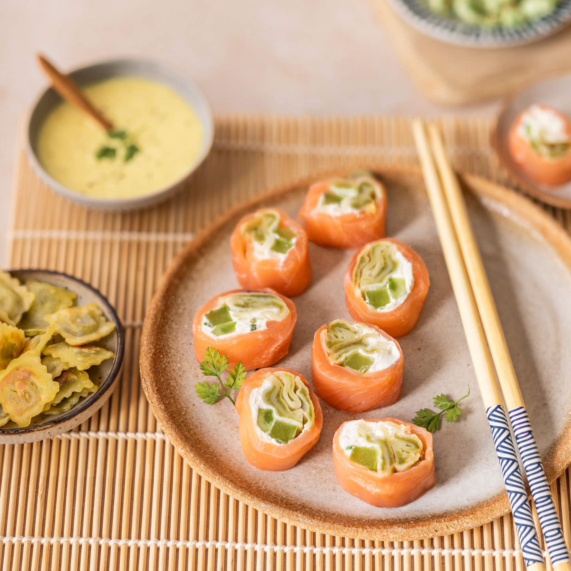 makis-saumon-ravioles-a-poeler-3-fromages