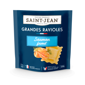 Grandes Ravioles Saumon fumé Saint Jean Ravioli Pâtes Fraîches