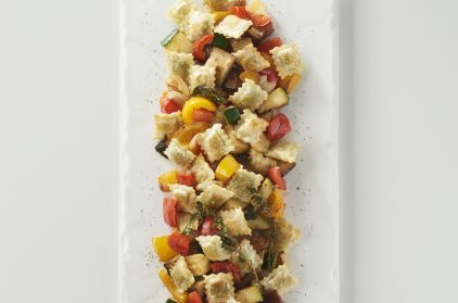 Légumes du soleil mariné à la plancha & RAP fromage frais basilic