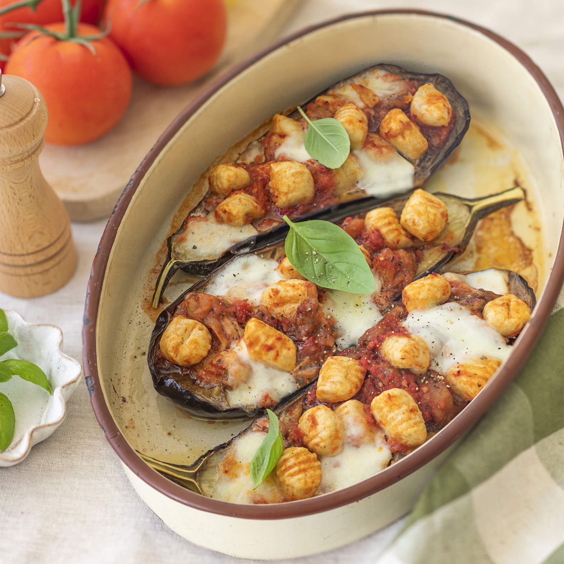 gnocchi-mozzarella-oignons-aubergines-farcies