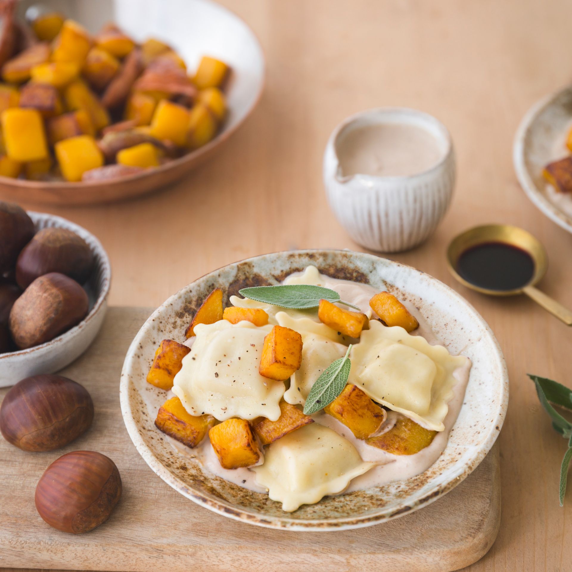 rvi-nos-pates-fraiches-chevre-thym-cemeux-de-chataignes-et-butternut-grille
