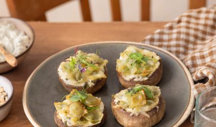 champignons-farcis-ravioles-dauphine-fromage-frais-herbes