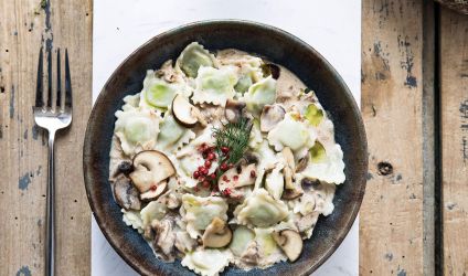 ravioles-du-dauphine-sauce-creme-champignon-huile-aneth