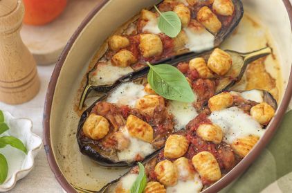 gnocchi-mozzarella-oignons-aubergines-farcies